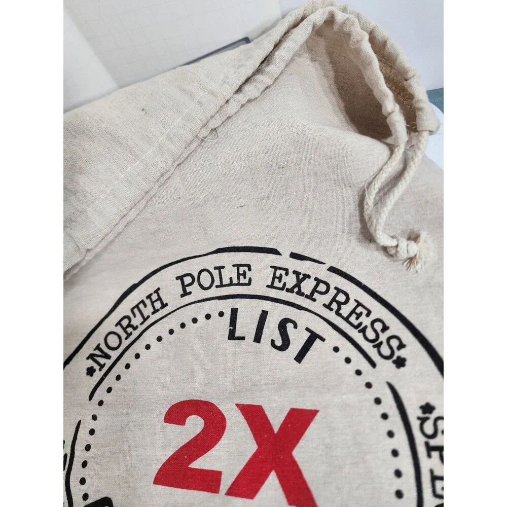 North Pole Express Special Delivery Santa's Gift Draw String Sack Bag